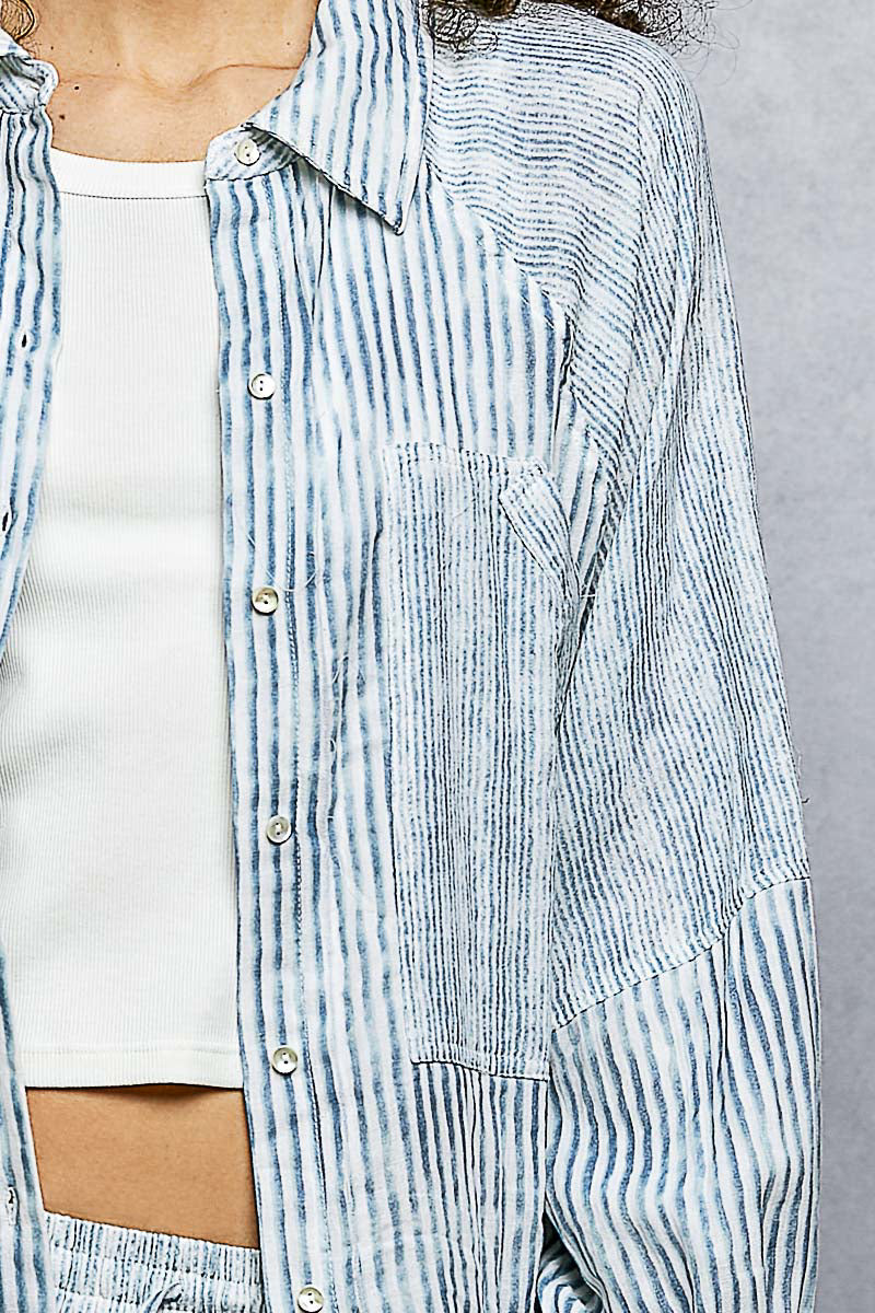Blue Stripe Woven Shirt