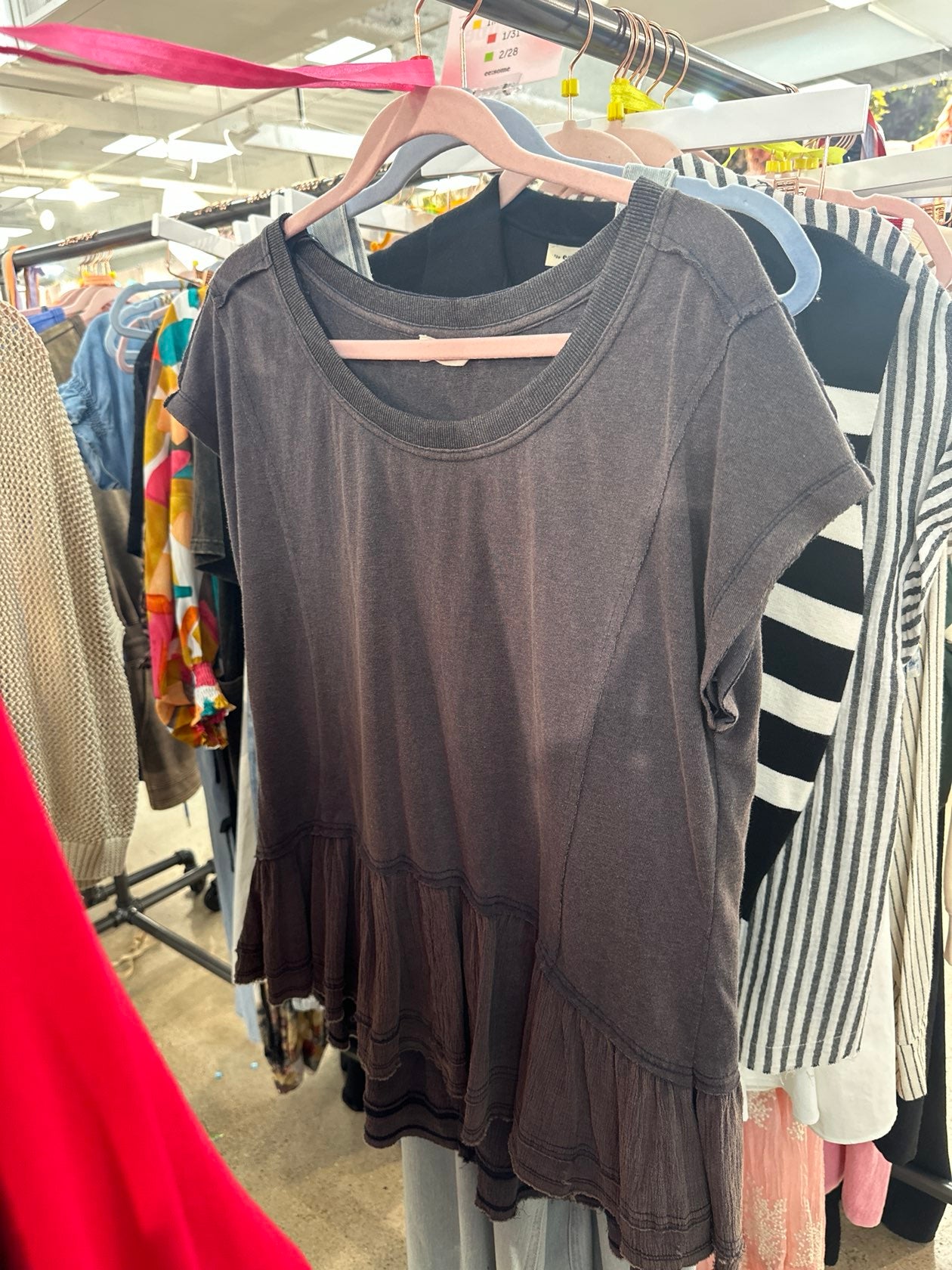 Soft Washed Ruffle Hem Top