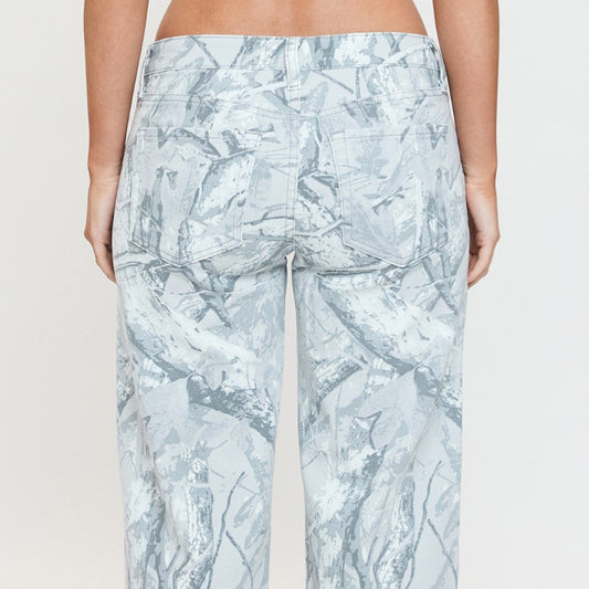 Low-Rise Cement Camo Jeans