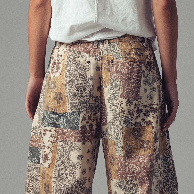 Patchwork Barrel Jeans