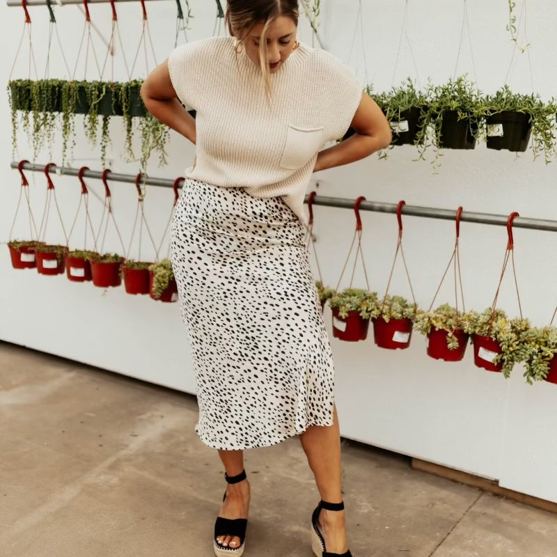 Animal Print Midi Skirt
