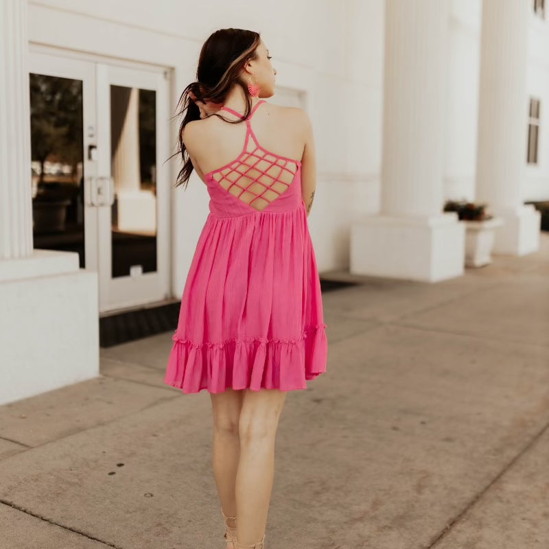 Strappy Lattice Detail Dress