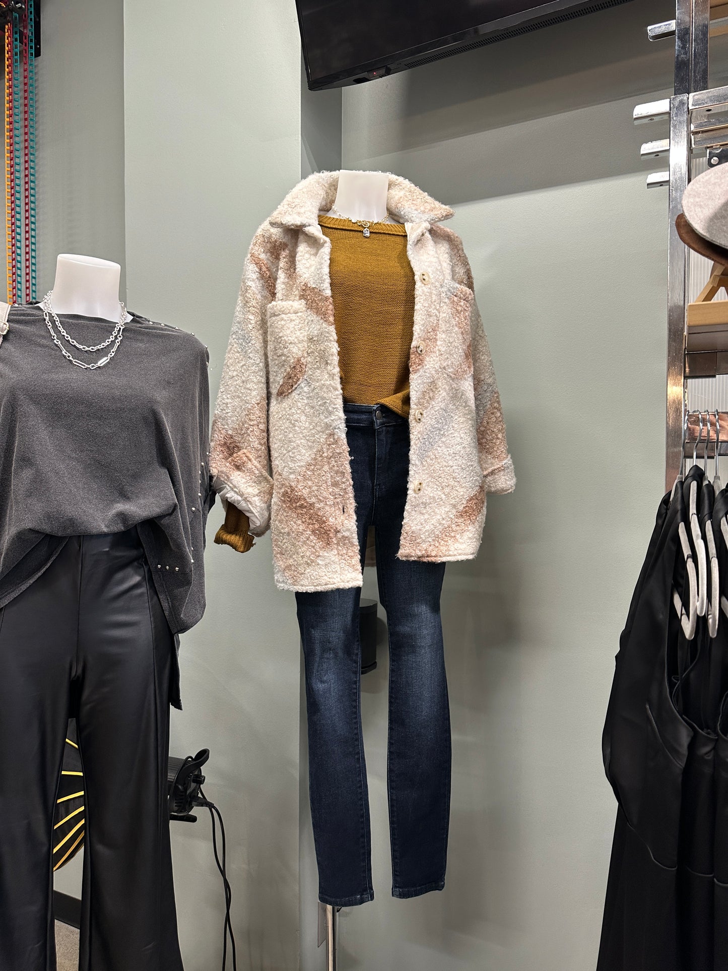 Oversized Teddy Marble Jacket