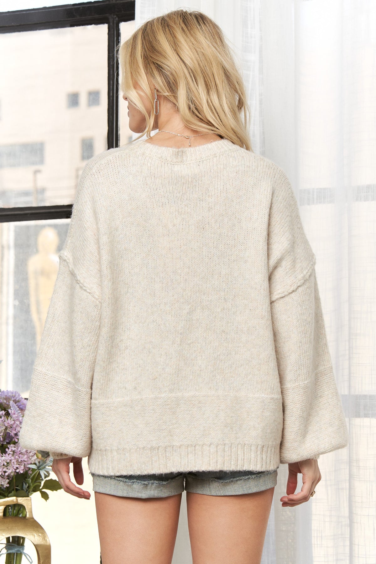 Oatmeal Front Pocket Sweater