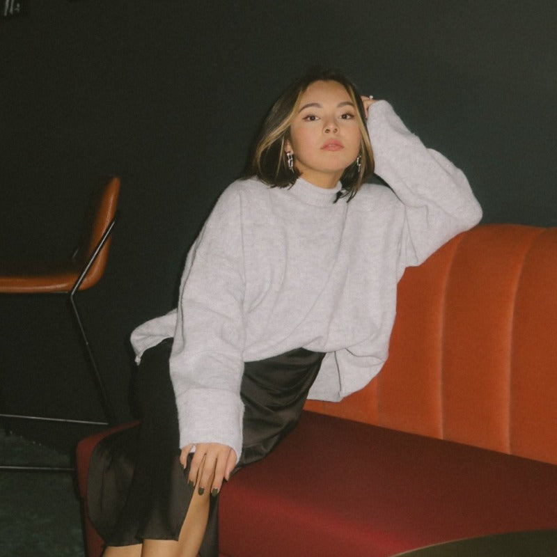 Mixed Patterned Oversized Sweater