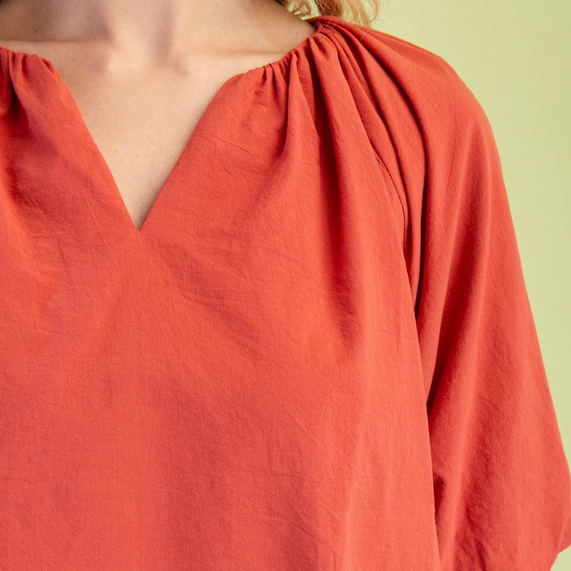 Brick Puff Sleeve Top