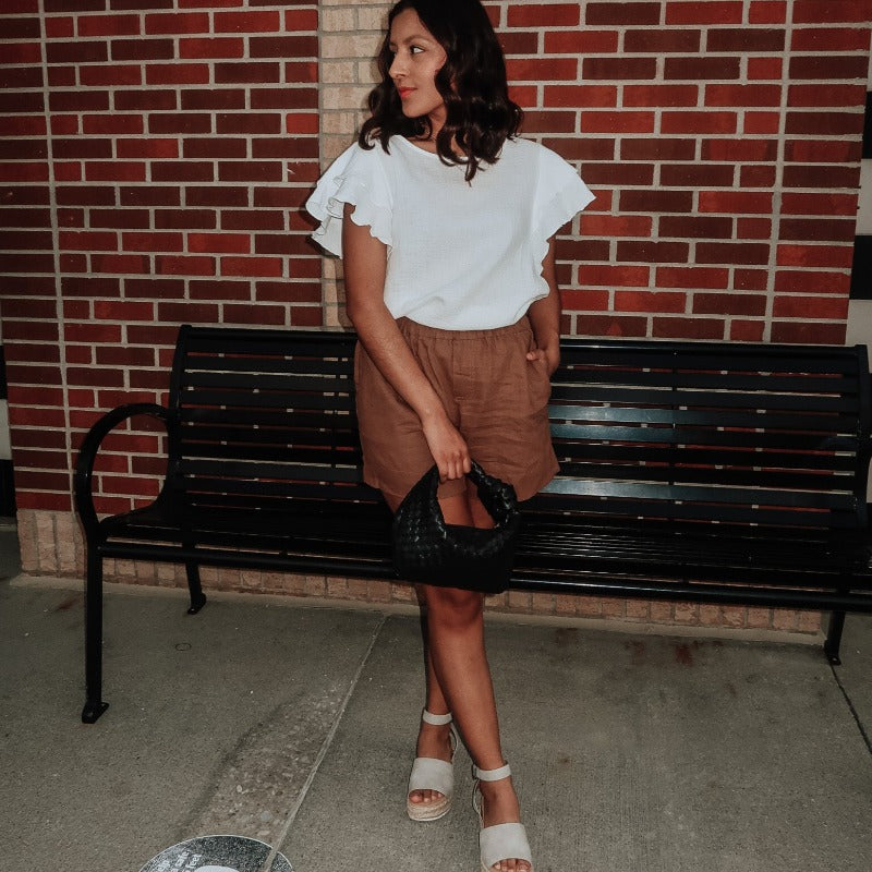 Cocoa Linen Blend Shorts