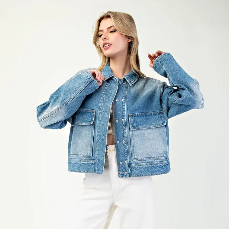 Faded Denim Trucker Jacket