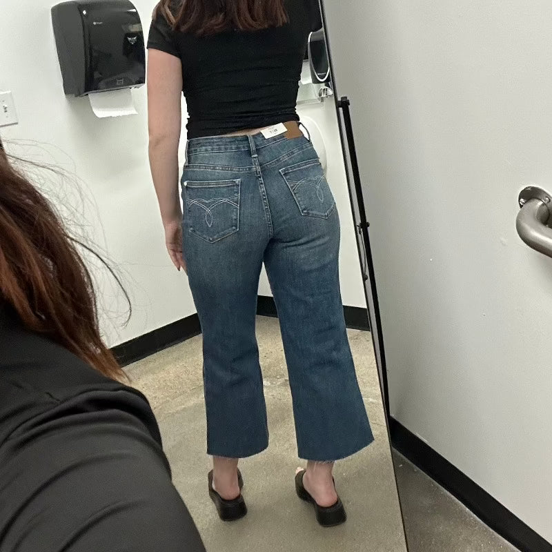 Judy Blue High Waist Wide Leg Crop