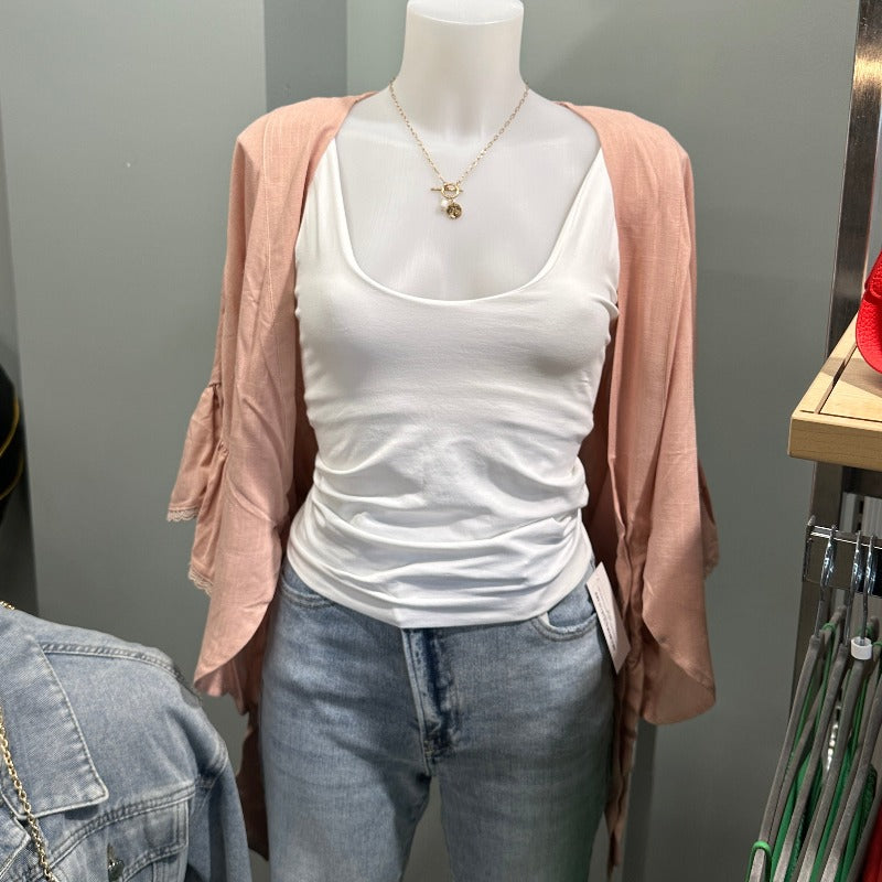 Deep V Seamless Cami w/Shelf Bra