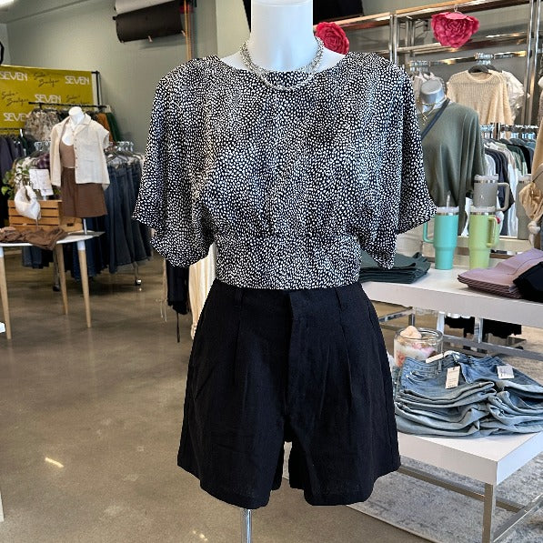 Black Linen Shorts