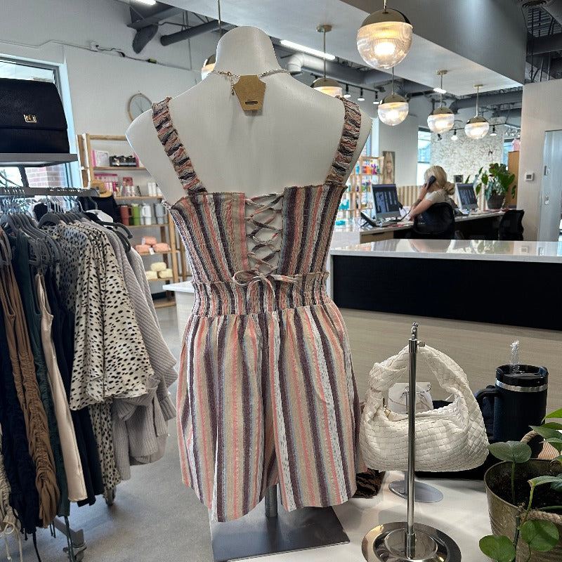 Smocked Striped Romper