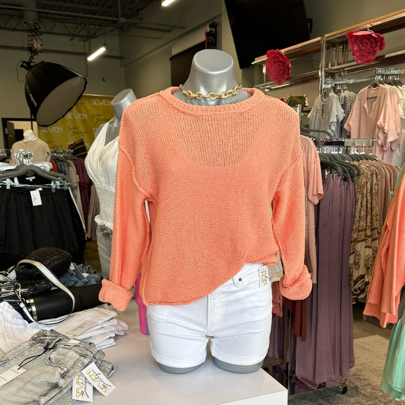 Salmon Cotton Sweater