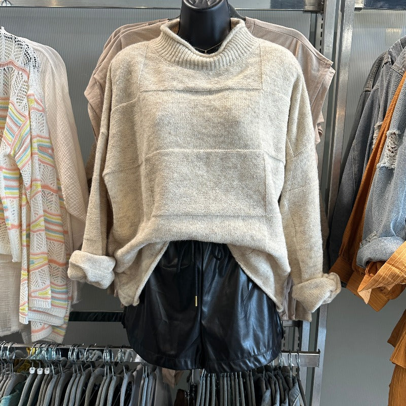 Mixed Patterned Oversized Sweater
