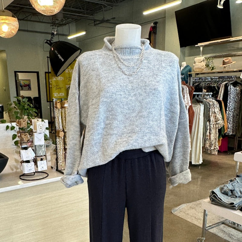 Mixed Patterned Oversized Sweater