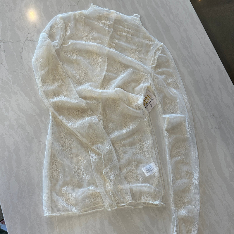 Mesh Lace Long Sleeve Top