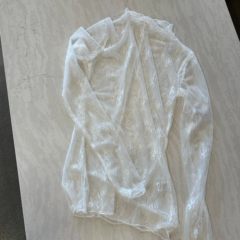 Mesh Lace Long Sleeve Top