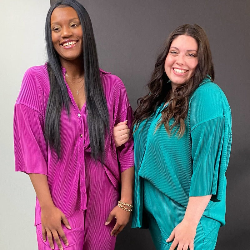 Plisse Pleated Button up Shirt