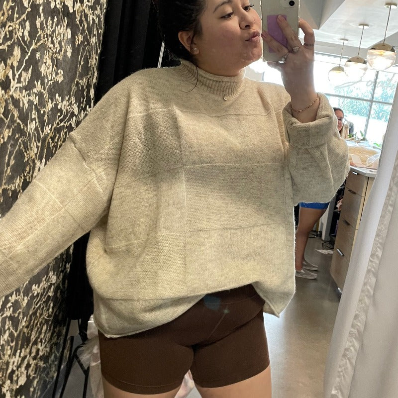 Mixed Patterned Oversized Sweater
