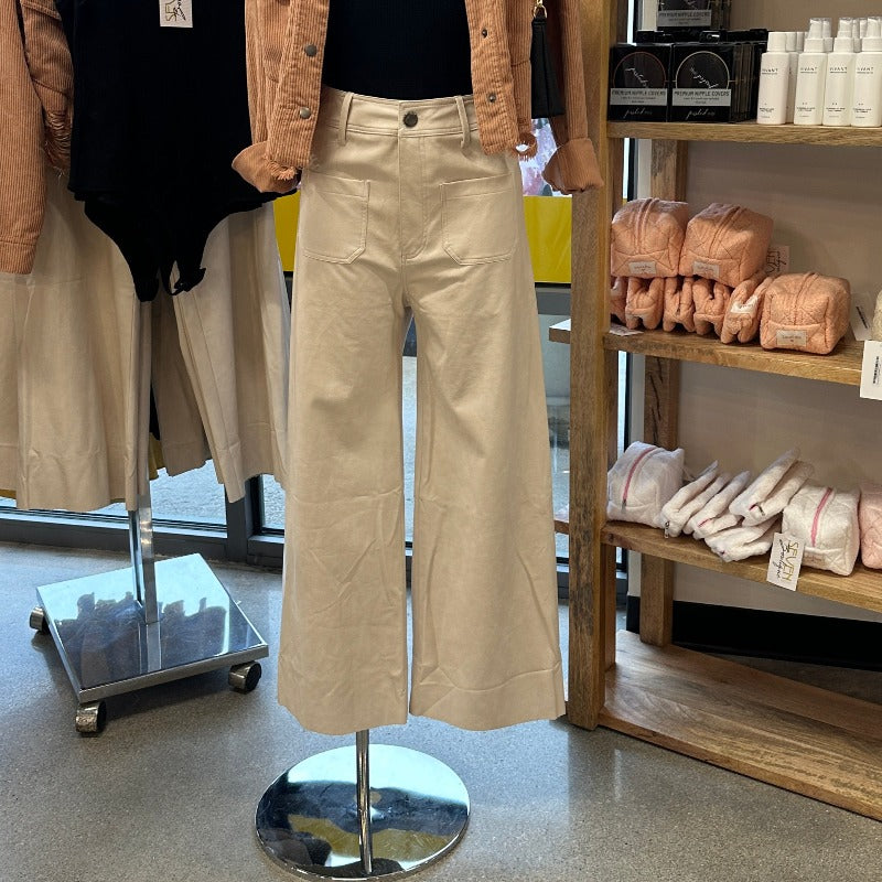 Pleather Wide Leg Trouser
