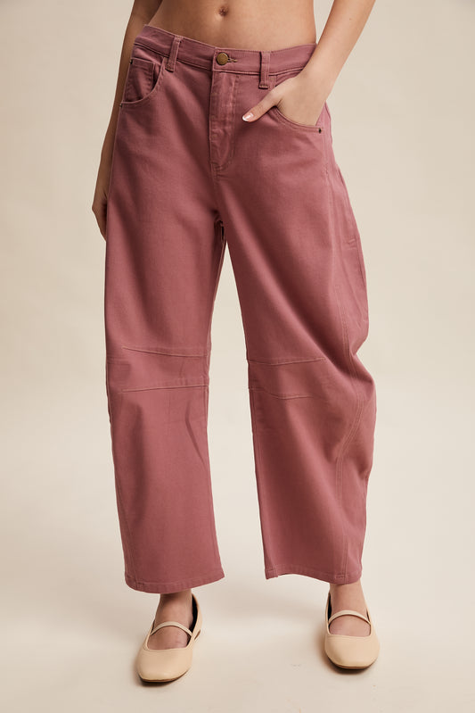 Berry Utility Barrel Jeans