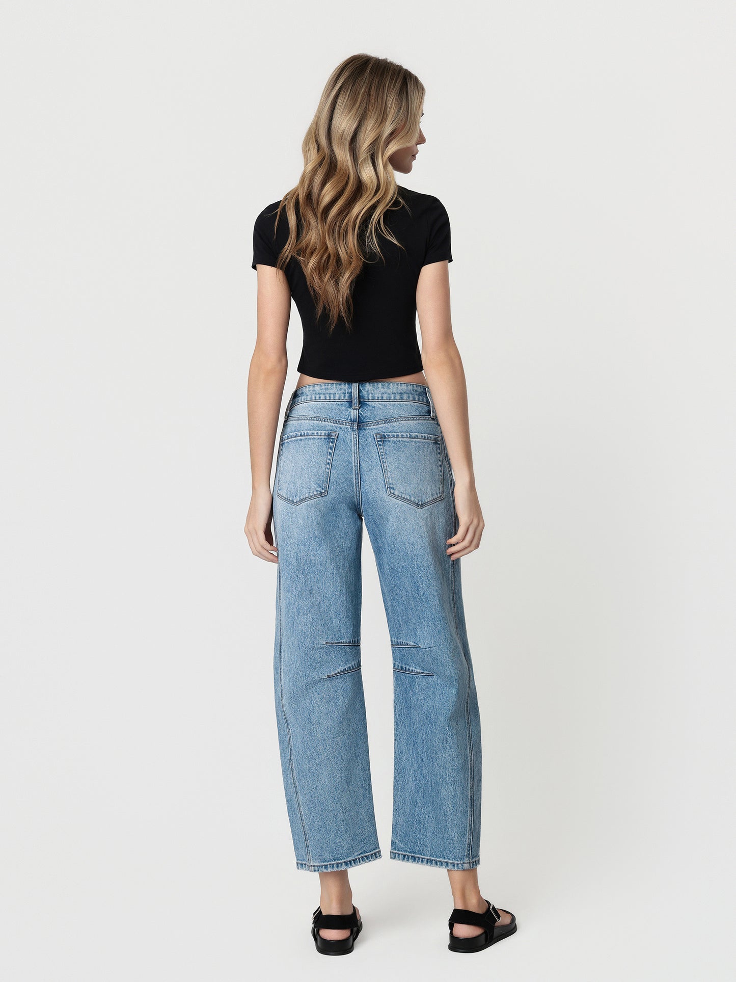 VERVET High Rise Barrel Jeans