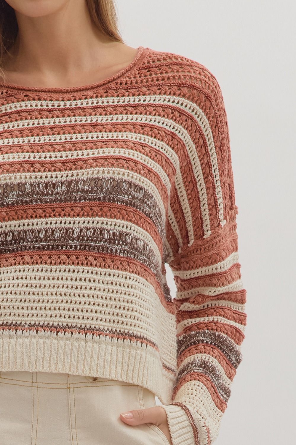 Brick Striped Long Sleeve Sweater