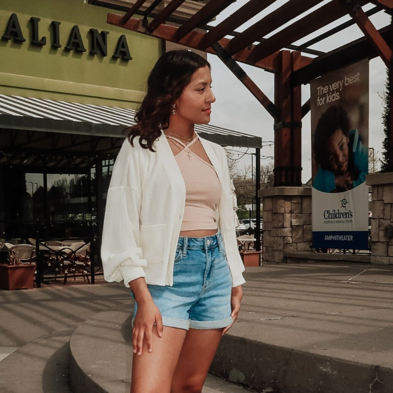 Drop Shoulder Knit Sweater