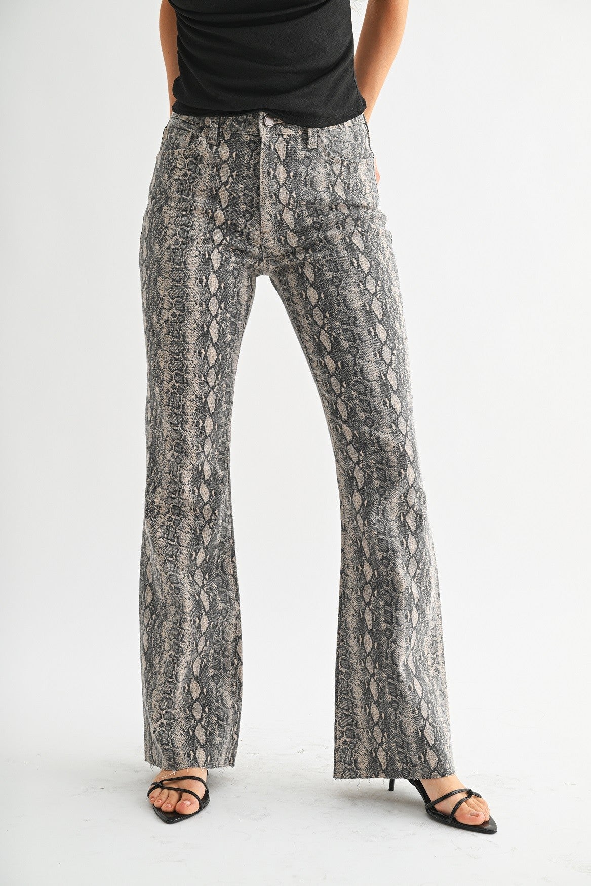 Snake Print Flair Jeans