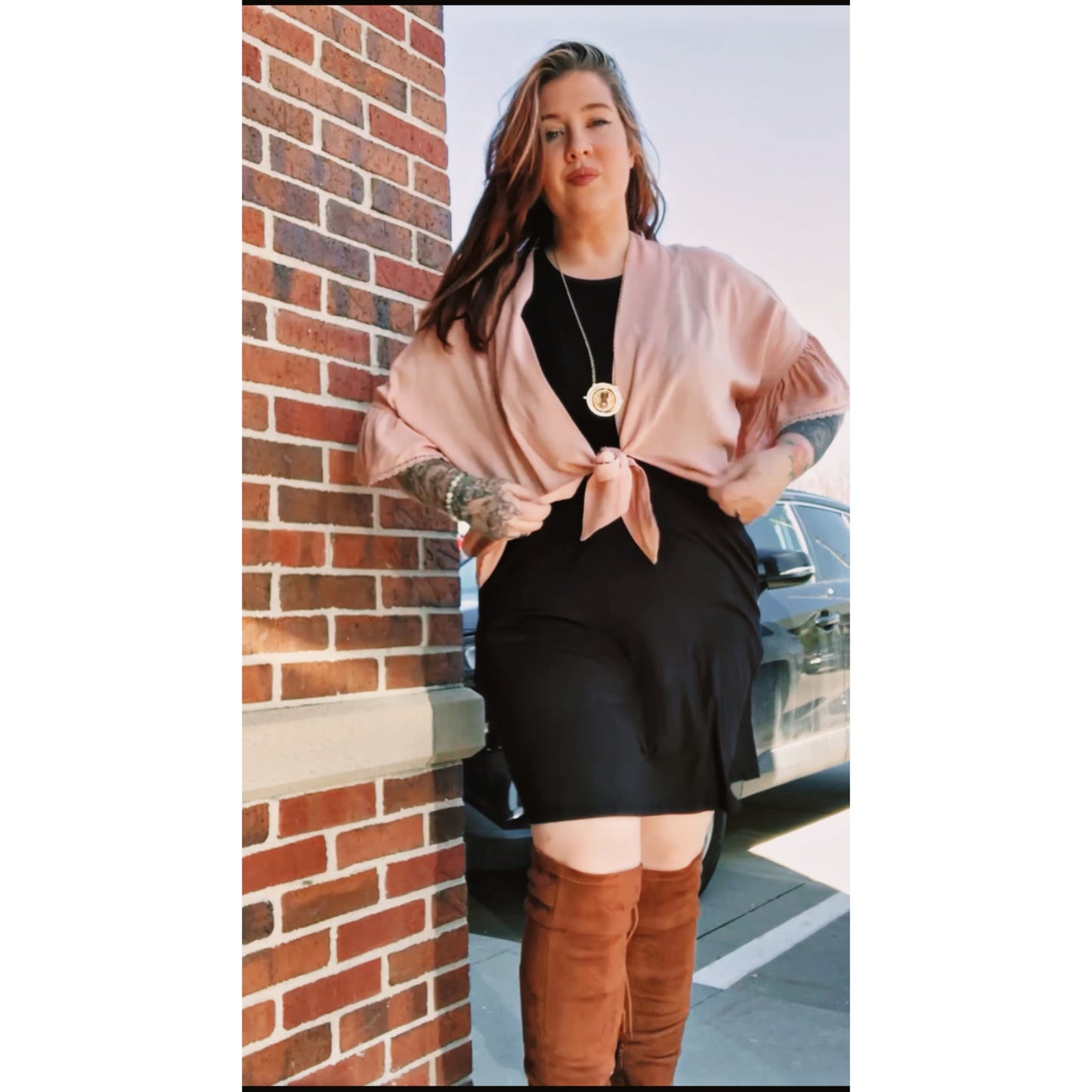 Pink Tie-Front Kimono