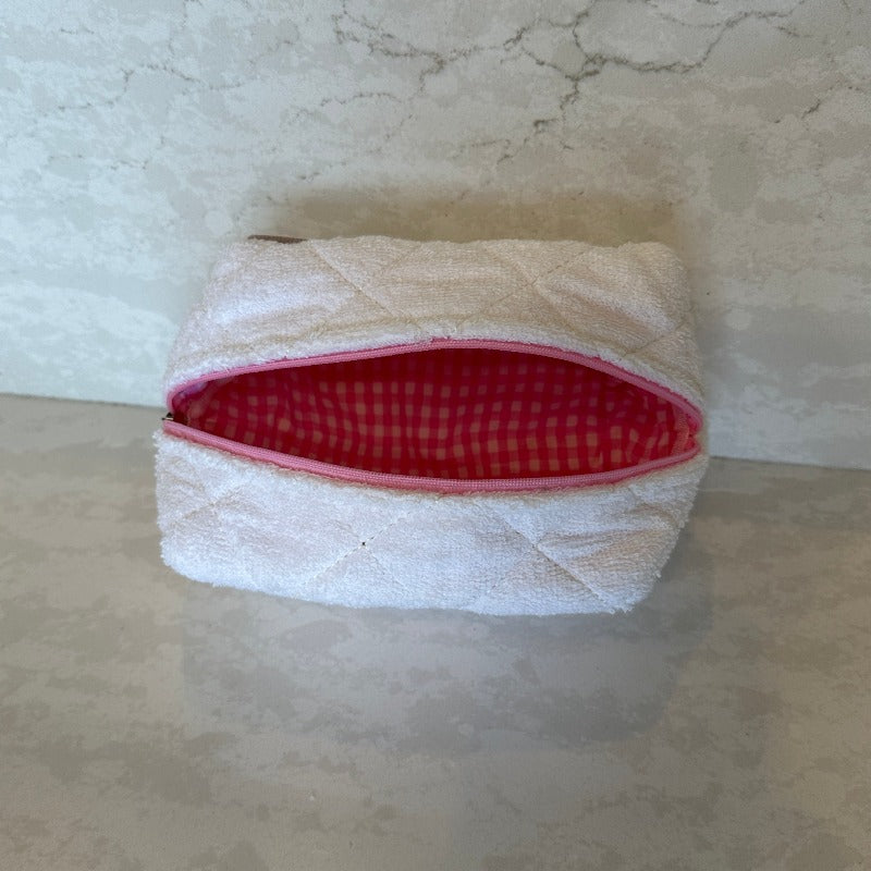 Terry Quilted Fabric Make Up Bag
