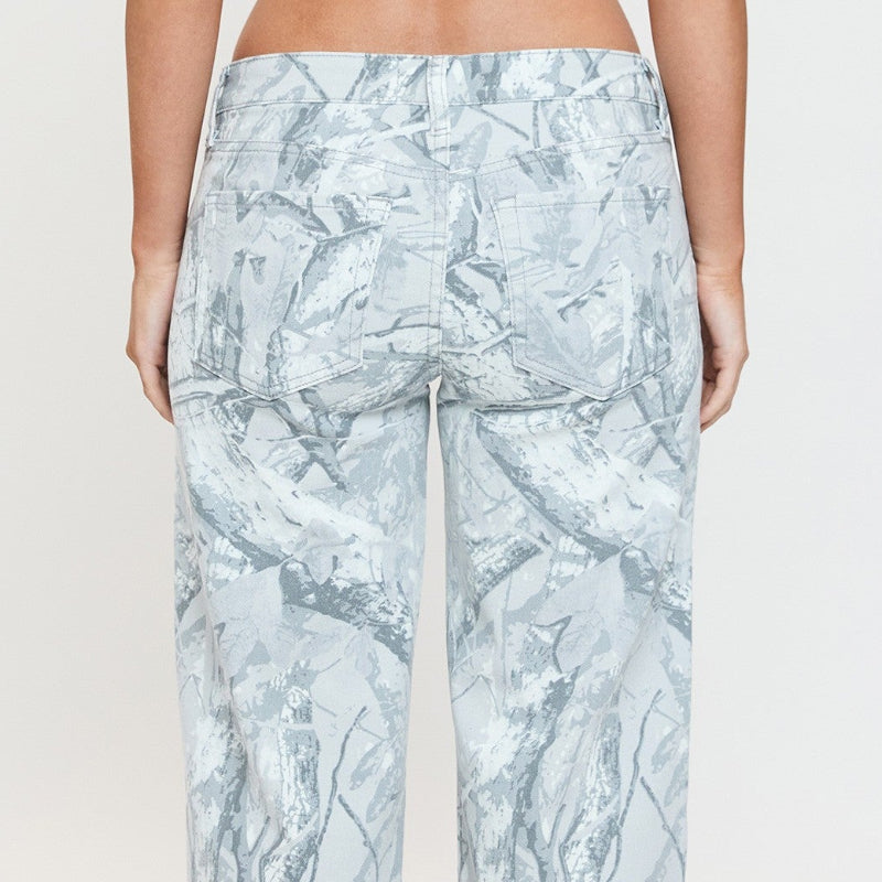 Low-Rise Cement Camo Jeans
