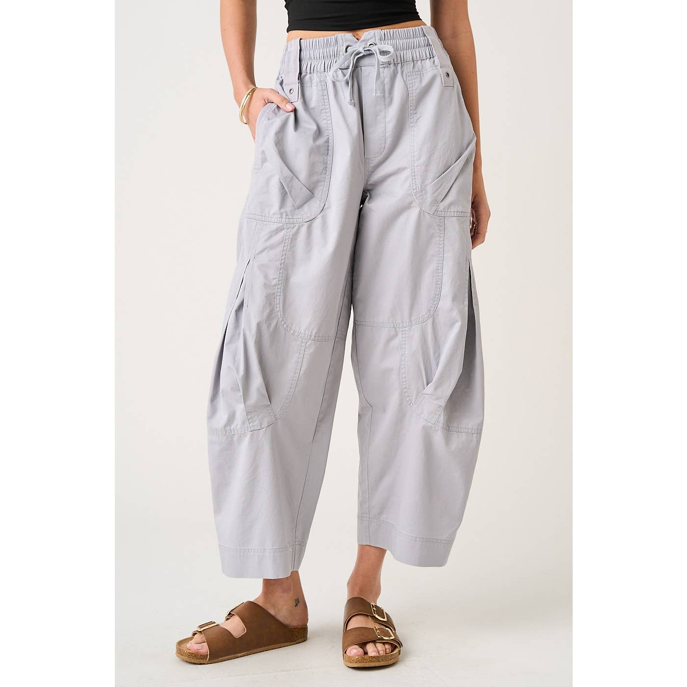 Washed Utility Parachute Cargo Pants
