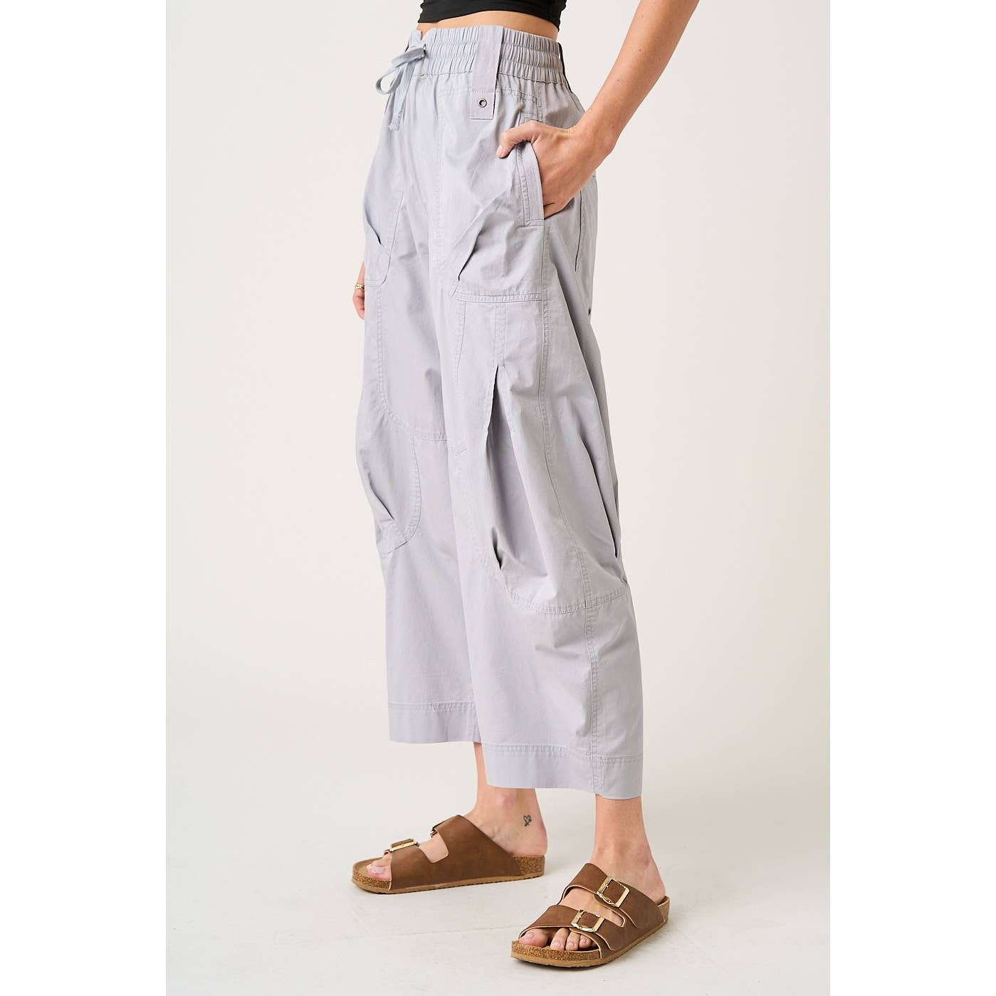 Washed Utility Parachute Cargo Pants