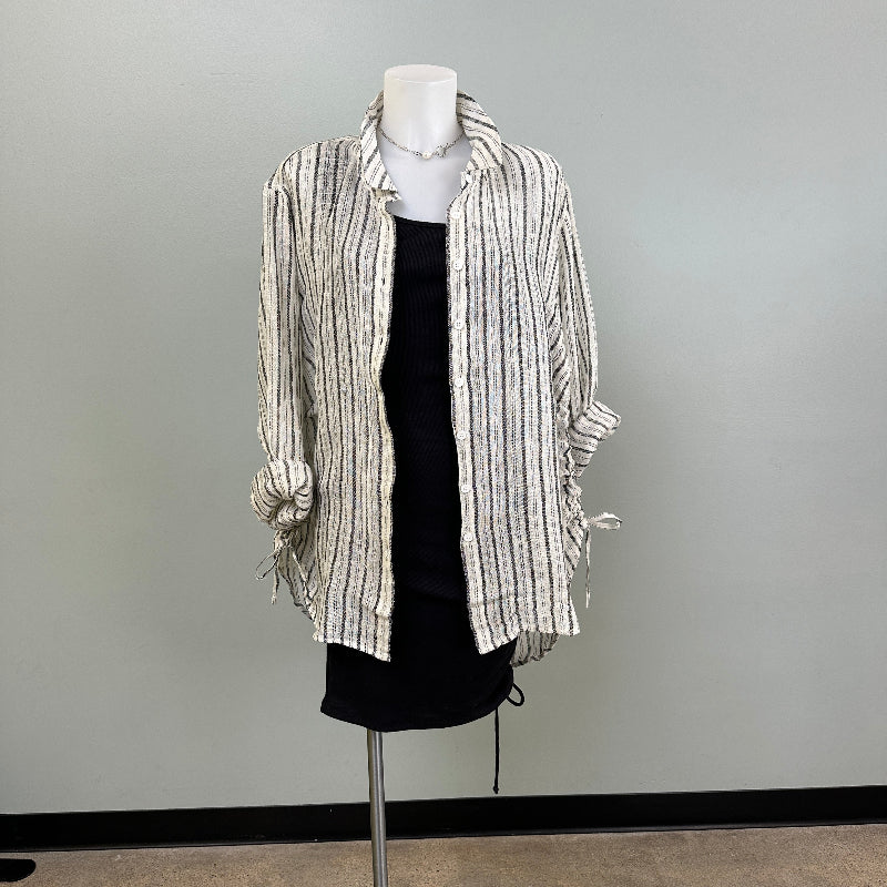 Black striped linin shirt