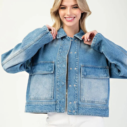 Faded Denim Trucker Jacket