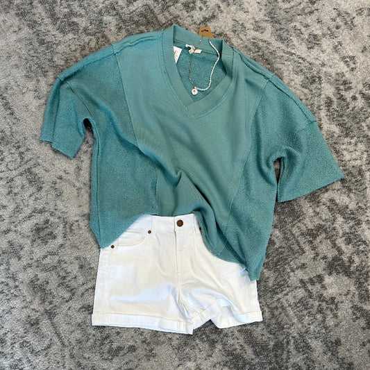 Mint Terry Boxy Top