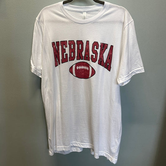 Nebraska T-Shirt Red on White