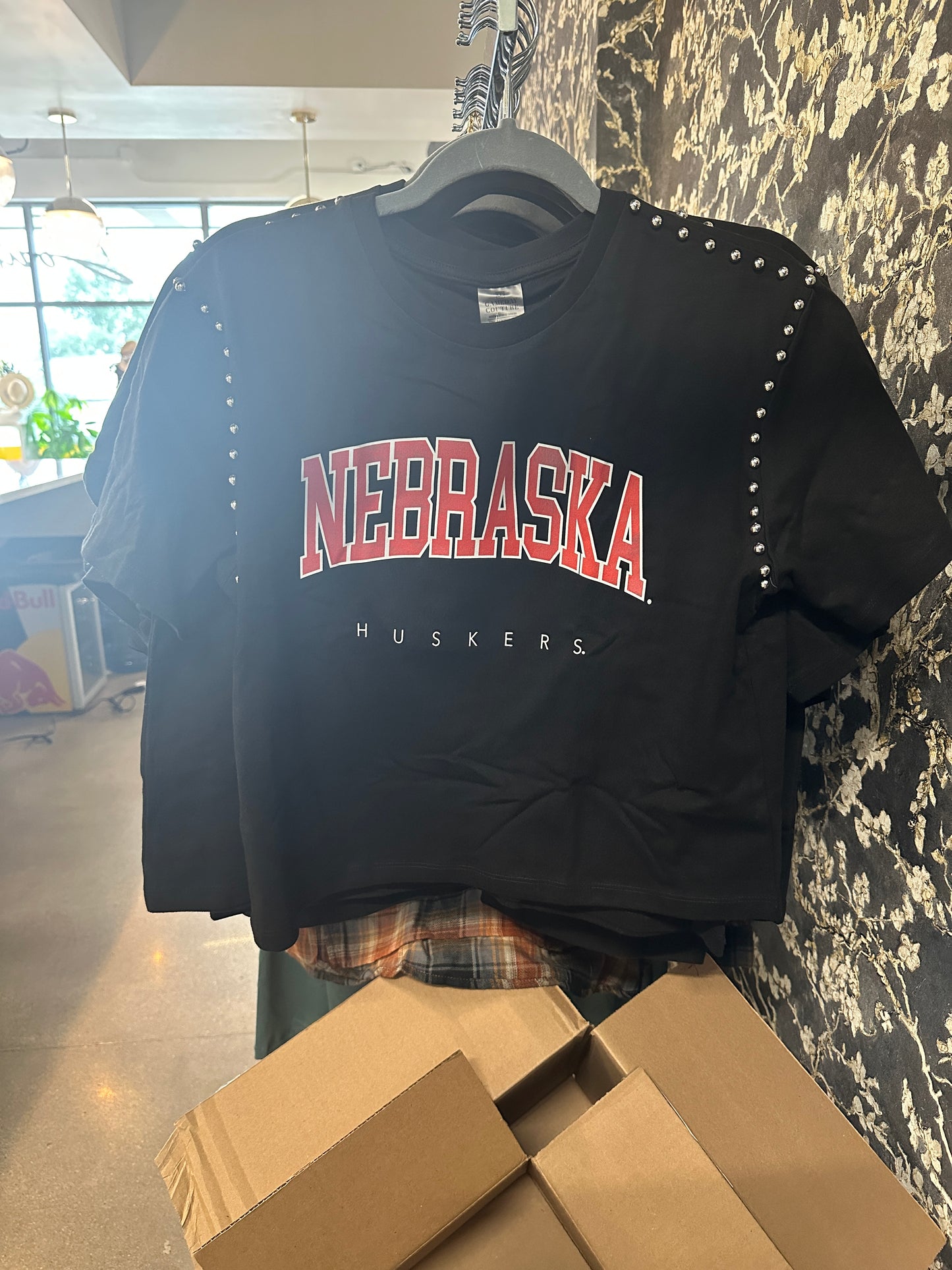 Nebraska Gameday Studded top