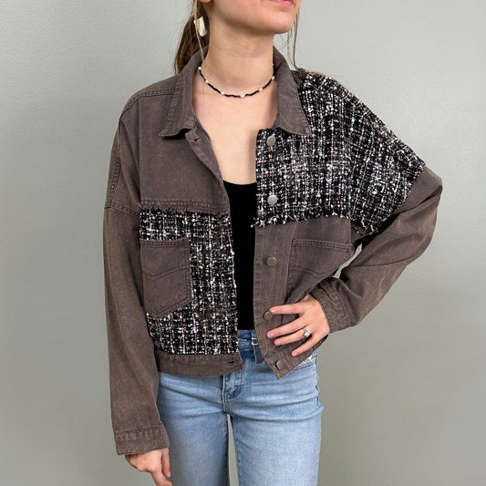 Charcoal and Glitter Jacket