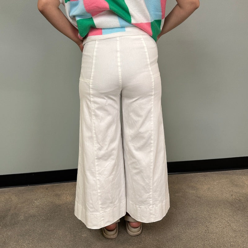 Cropped Wide Leg High Waisted Pants