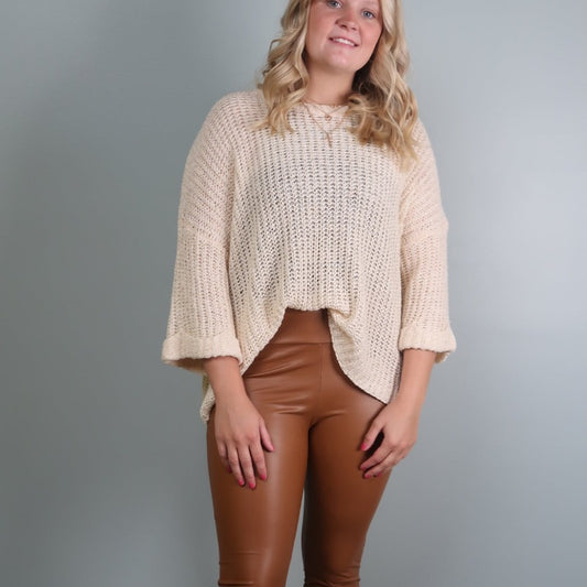 Taupe Loose Knit Sweater