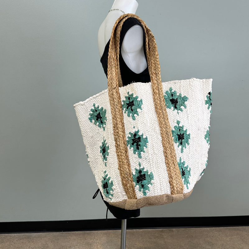 Big Blue and White Beach Tote