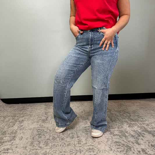 JUDY BLUE High Rise Retro Wide Leg Jeans