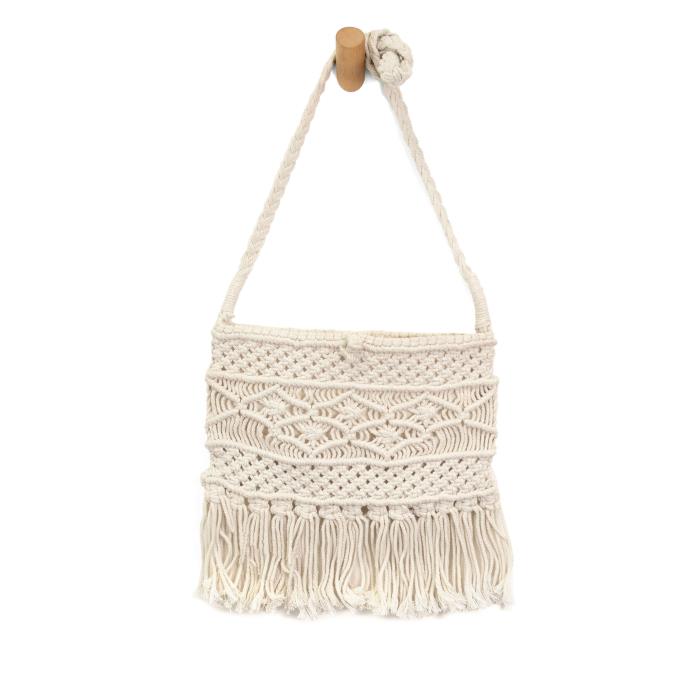 Maeve Macrame Crossbody with Fringe