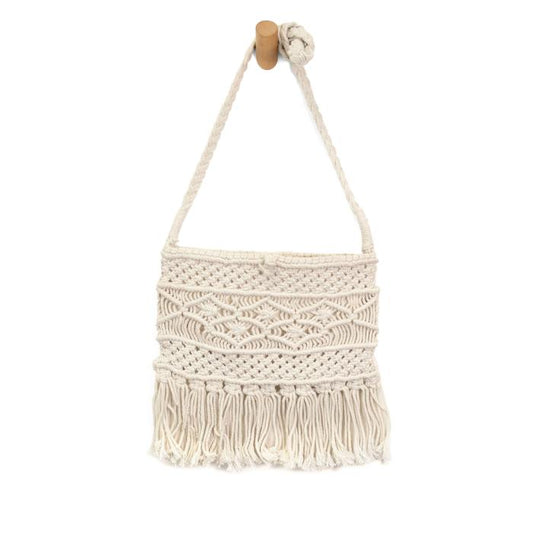 Maeve Macrame Crossbody with Fringe