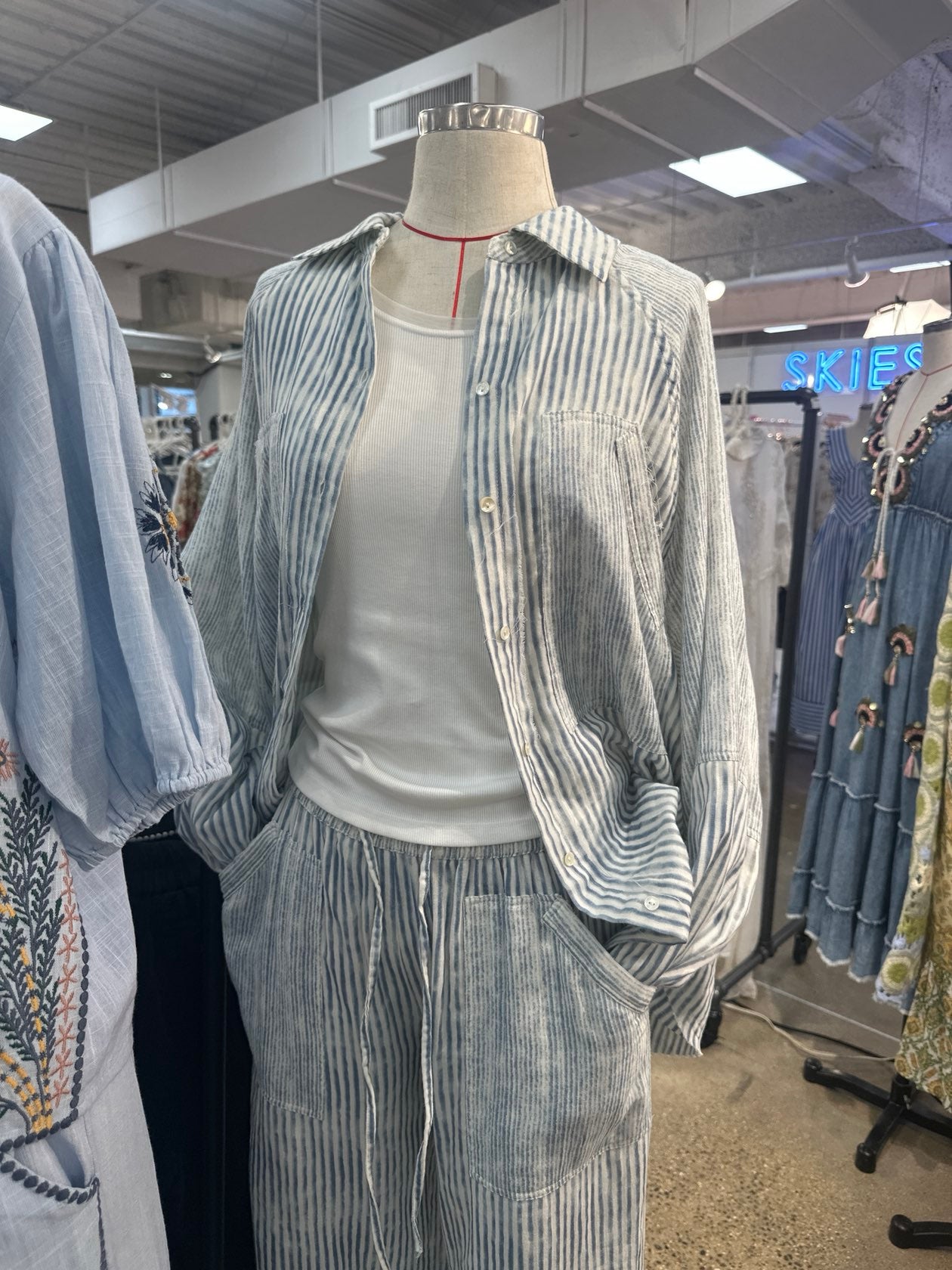 Blue Stripe Woven Shirt