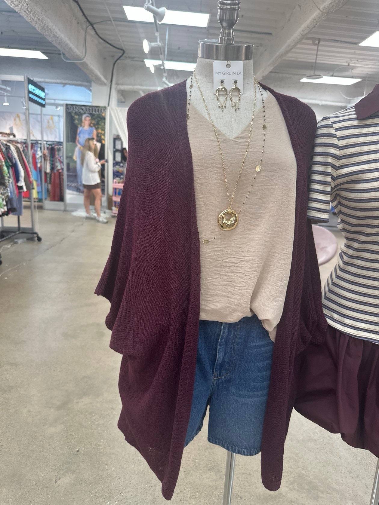 Plum Kimono Slouchy Style Cardigan