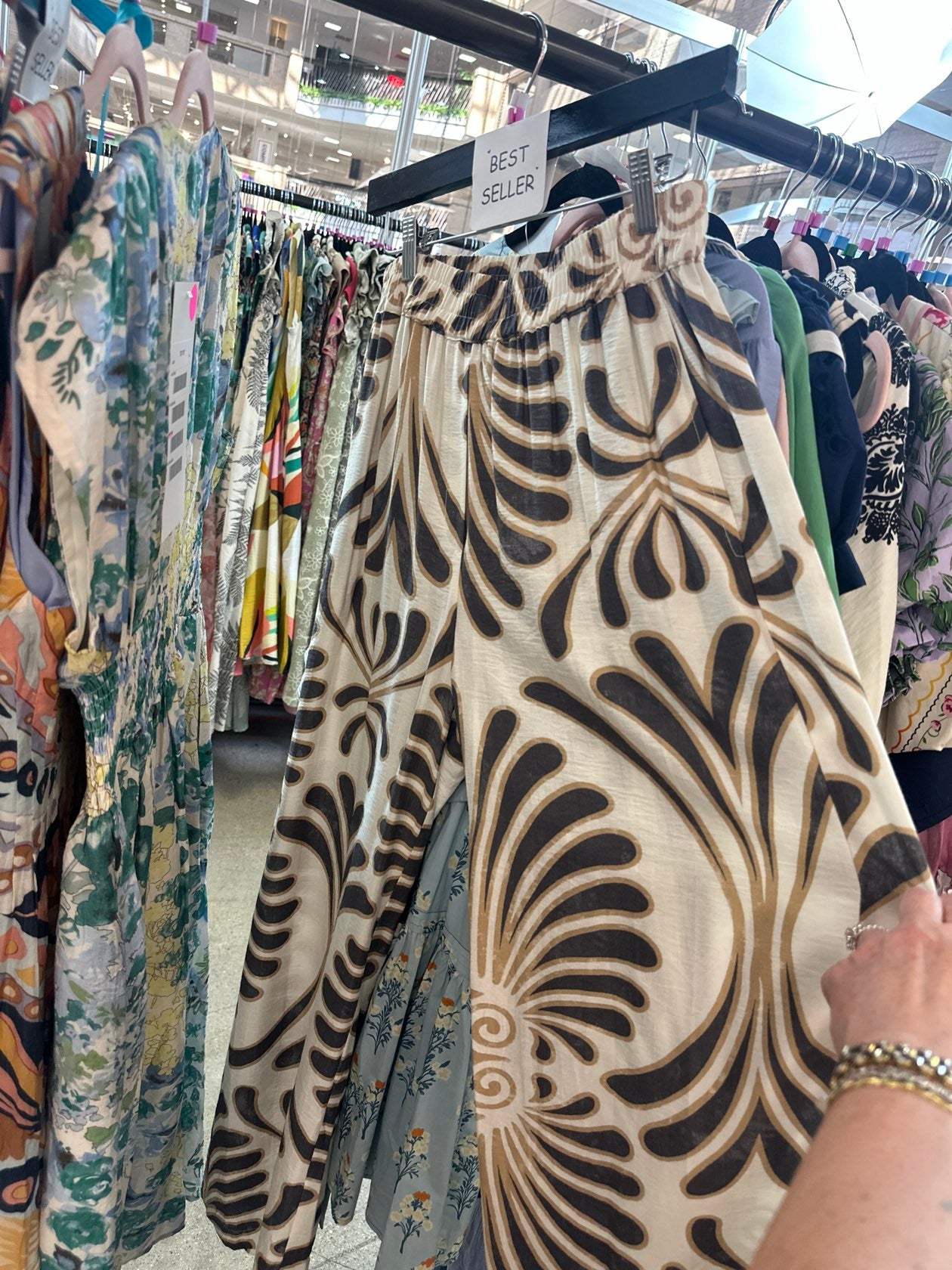 Grey and Tan Bold Print Pants