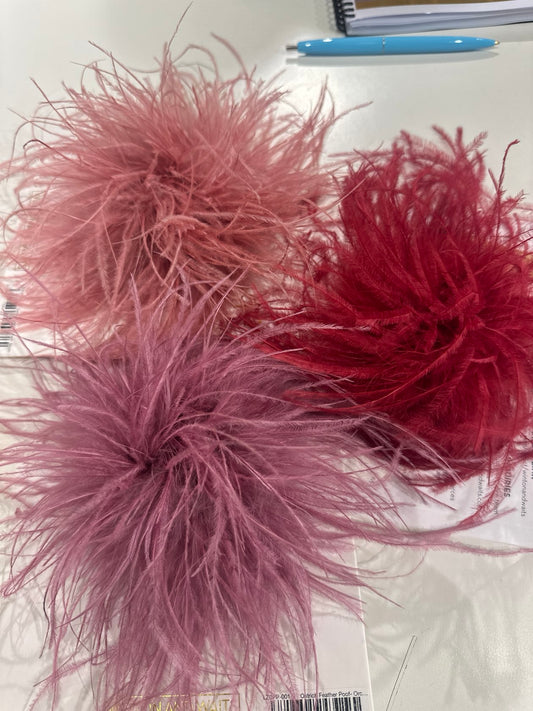 Ostrich Feather Pouf Brooch